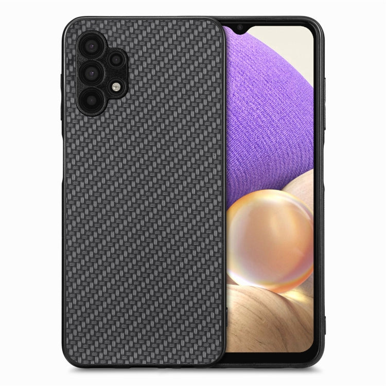 Cover posteriore in pelle con texture in fibra di carbonio, For Samsung Galaxy A32 5G