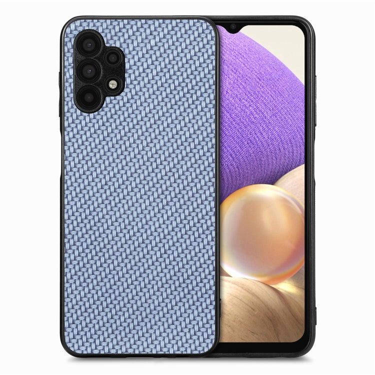 Cover posteriore in pelle con texture in fibra di carbonio, For Samsung Galaxy A32 5G