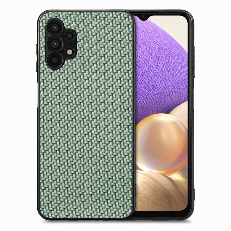 Cover posteriore in pelle con texture in fibra di carbonio, For Samsung Galaxy A32 5G