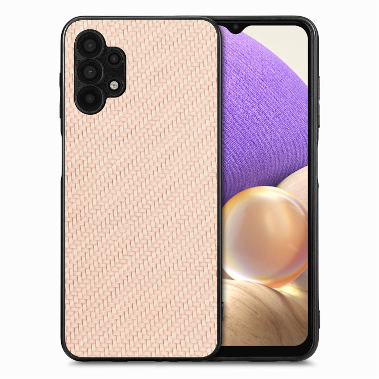Cover posteriore in pelle con texture in fibra di carbonio, For Samsung Galaxy A32 5G