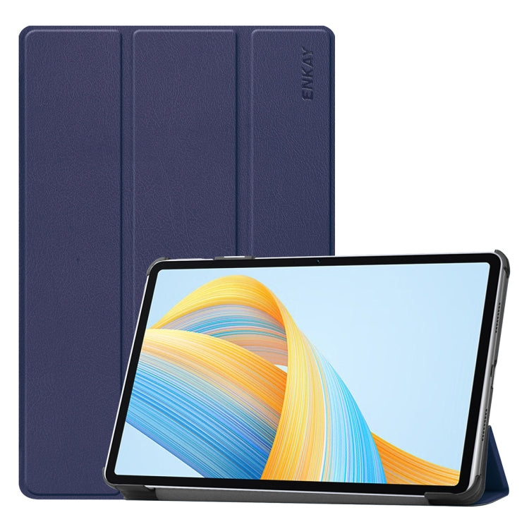 ENKAY Tri-fold Custodia per tablet in pelle Custer Texture, For Honor Pad 10 12.1, For Honor Pad X8 Pro / X9 11.5, For Honor Pad V8