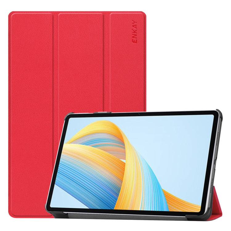 ENKAY Tri-fold Custodia per tablet in pelle Custer Texture, For Honor Pad 10 12.1, For Honor Pad X8 Pro / X9 11.5, For Honor Pad V8