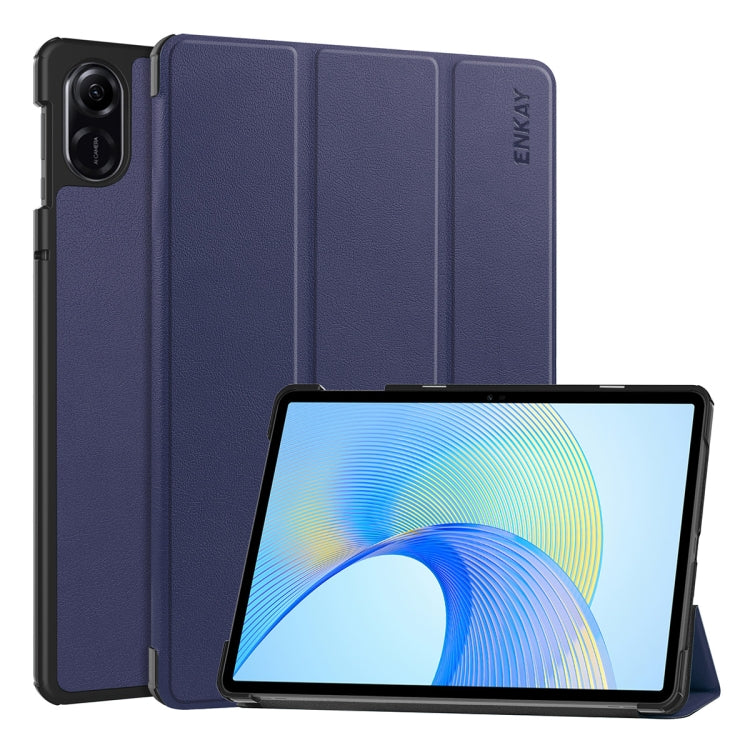 ENKAY Tri-fold Custodia per tablet in pelle Custer Texture, For Honor Pad 10 12.1, For Honor Pad X8 Pro / X9 11.5, For Honor Pad V8