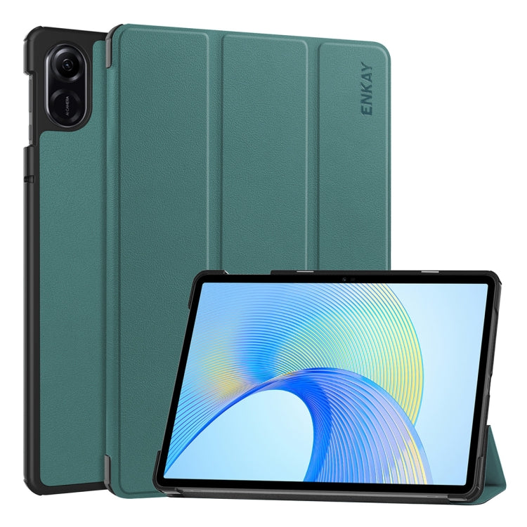 ENKAY Tri-fold Custodia per tablet in pelle Custer Texture, For Honor Pad 10 12.1, For Honor Pad X8 Pro / X9 11.5, For Honor Pad V8