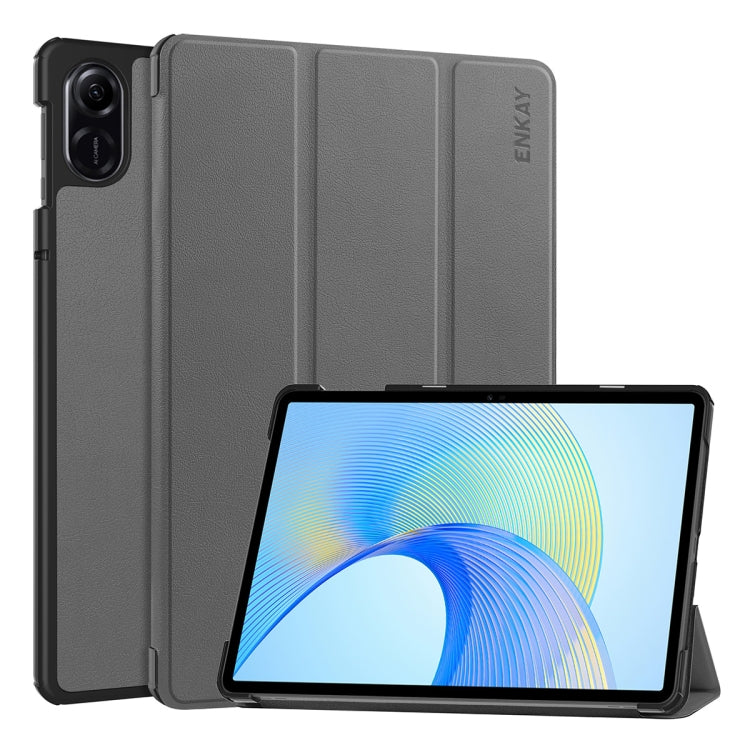 ENKAY Tri-fold Custodia per tablet in pelle Custer Texture, For Honor Pad 10 12.1, For Honor Pad X8 Pro / X9 11.5, For Honor Pad V8