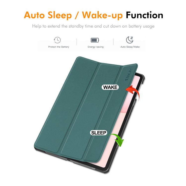 ENKAY Tri-fold Custodia per tablet in pelle Custer Texture, For Honor Pad 10 12.1, For Honor Pad X8 Pro / X9 11.5, For Honor Pad V8