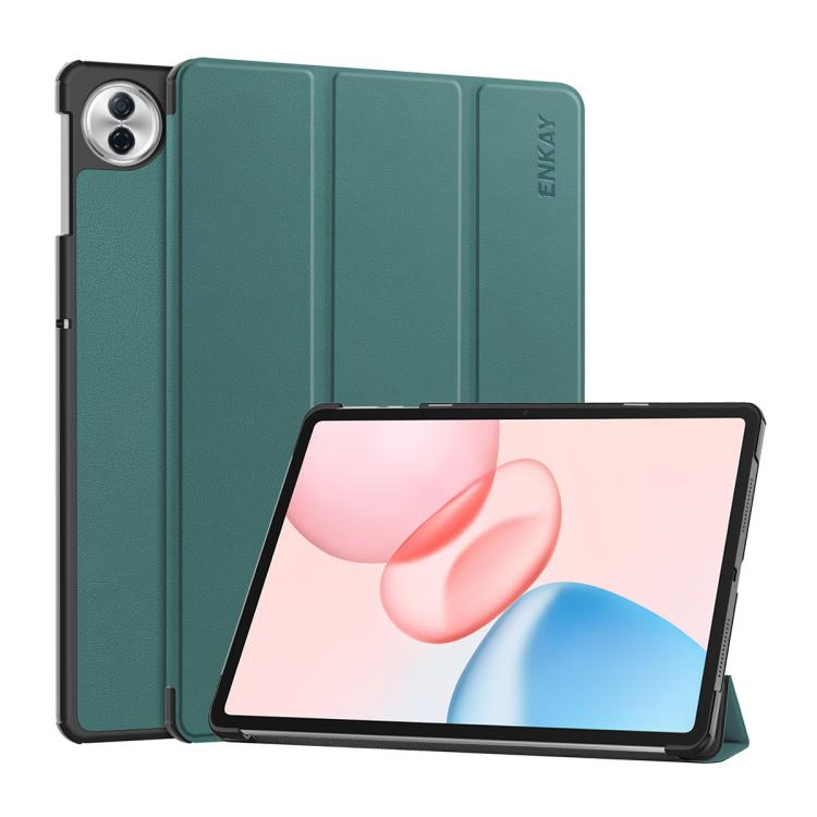 ENKAY Tri-fold Custodia per tablet in pelle Custer Texture, For Honor Pad 10 12.1, For Honor Pad X8 Pro / X9 11.5, For Honor Pad V8