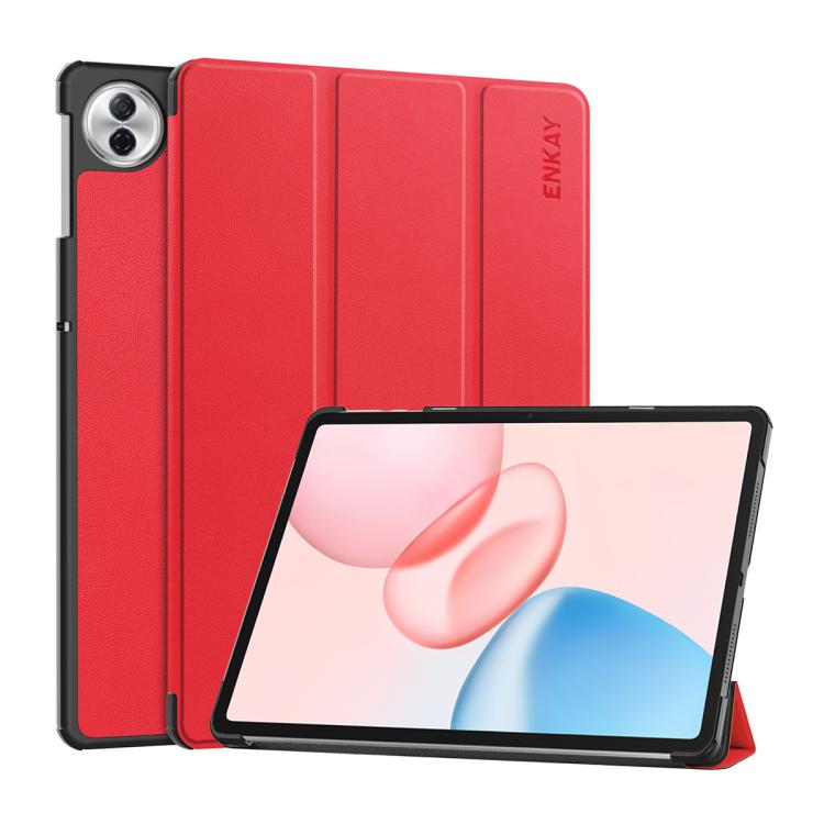 ENKAY Tri-fold Custodia per tablet in pelle Custer Texture, For Honor Pad 10 12.1, For Honor Pad X8 Pro / X9 11.5, For Honor Pad V8