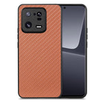 Cover posteriore in pelle con texture in fibra di carbonio, For  Redmi Note 14 Pro+ 5G, For Redmi Note 14 Pro 5G, For Xiaomi 13 Pro, For Redmi Note 11T Pro 5G