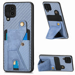 Portafoglio in fibra di carbonio Flip Card Custodia per telefono con supporto a forma di K, For Samsung Galaxy A36, For Samsung Galaxy S24 Ultra 5G, For Samsung Galaxy S24+ 5G, For Samsung Galaxy A22 4G