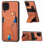 Portafoglio in fibra di carbonio Flip Card Custodia per telefono con supporto a forma di K, For Samsung Galaxy A36, For Samsung Galaxy S24 Ultra 5G, For Samsung Galaxy S24+ 5G, For Samsung Galaxy A22 4G
