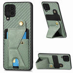 Portafoglio in fibra di carbonio Flip Card Custodia per telefono con supporto a forma di K, For Samsung Galaxy A36, For Samsung Galaxy S24 Ultra 5G, For Samsung Galaxy S24+ 5G, For Samsung Galaxy A22 4G
