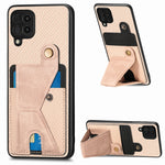 Portafoglio in fibra di carbonio Flip Card Custodia per telefono con supporto a forma di K, For Samsung Galaxy A36, For Samsung Galaxy S24 Ultra 5G, For Samsung Galaxy S24+ 5G, For Samsung Galaxy A22 4G