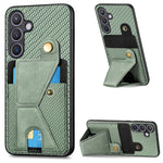 Portafoglio in fibra di carbonio Flip Card Custodia per telefono con supporto a forma di K, For Samsung Galaxy A36, For Samsung Galaxy S24 Ultra 5G, For Samsung Galaxy S24+ 5G, For Samsung Galaxy A22 4G