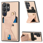 Portafoglio in fibra di carbonio Flip Card Custodia per telefono con supporto a forma di K, For Samsung Galaxy A36, For Samsung Galaxy S24 Ultra 5G, For Samsung Galaxy S24+ 5G, For Samsung Galaxy A22 4G