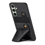Portafoglio in fibra di carbonio Flip Card Custodia per telefono con supporto a forma di K, For Samsung Galaxy A36, For Samsung Galaxy S24 Ultra 5G, For Samsung Galaxy S24+ 5G, For Samsung Galaxy A22 4G