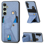 Portafoglio in fibra di carbonio Flip Card Custodia per telefono con supporto a forma di K, For Samsung Galaxy A36, For Samsung Galaxy S24 Ultra 5G, For Samsung Galaxy S24+ 5G, For Samsung Galaxy A22 4G