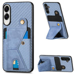 Portafoglio in fibra di carbonio Flip Card Custodia per telefono con supporto a forma di K, For Samsung Galaxy A57 5G, For Samsung Galaxy A37 5G, For Samsung Galaxy S25 Edge 5G, For Samsung Galaxy A56 5G