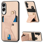 Portafoglio in fibra di carbonio Flip Card Custodia per telefono con supporto a forma di K, For Samsung Galaxy A57 5G, For Samsung Galaxy A37 5G, For Samsung Galaxy S25 Edge 5G, For Samsung Galaxy A56 5G
