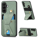 Portafoglio in fibra di carbonio Flip Card Custodia per telefono con supporto a forma di K, For Samsung Galaxy A57 5G, For Samsung Galaxy A37 5G, For Samsung Galaxy S25 Edge 5G, For Samsung Galaxy A56 5G