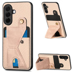 Portafoglio in fibra di carbonio Flip Card Custodia per telefono con supporto a forma di K, For Samsung Galaxy A57 5G, For Samsung Galaxy A37 5G, For Samsung Galaxy S25 Edge 5G, For Samsung Galaxy A56 5G