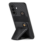 Portafoglio in fibra di carbonio Flip Card Custodia per telefono con supporto a forma di K, For Samsung Galaxy A57 5G, For Samsung Galaxy A37 5G, For Samsung Galaxy S25 Edge 5G, For Samsung Galaxy A56 5G