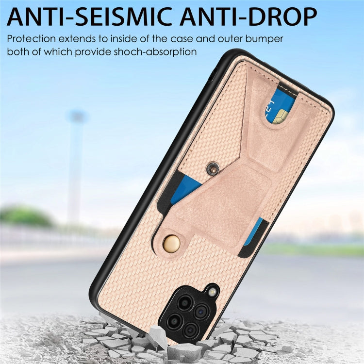 Portafoglio in fibra di carbonio Flip Card Custodia per telefono con supporto a forma di K, For Samsung Galaxy A57 5G, For Samsung Galaxy A37 5G, For Samsung Galaxy S25 Edge 5G, For Samsung Galaxy A56 5G