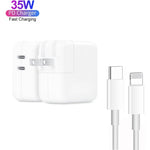 Caricabatterie USB-C 35W con cavo 8 pin per smartphone