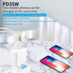 Caricabatterie USB-C 35W con cavo 8 pin per smartphone