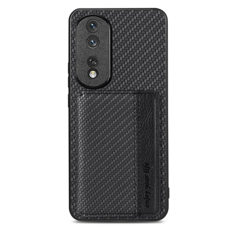 Custodia per telefono con borsa per carte magnetiche in fibra di carbonio, For Honor 80 Pro