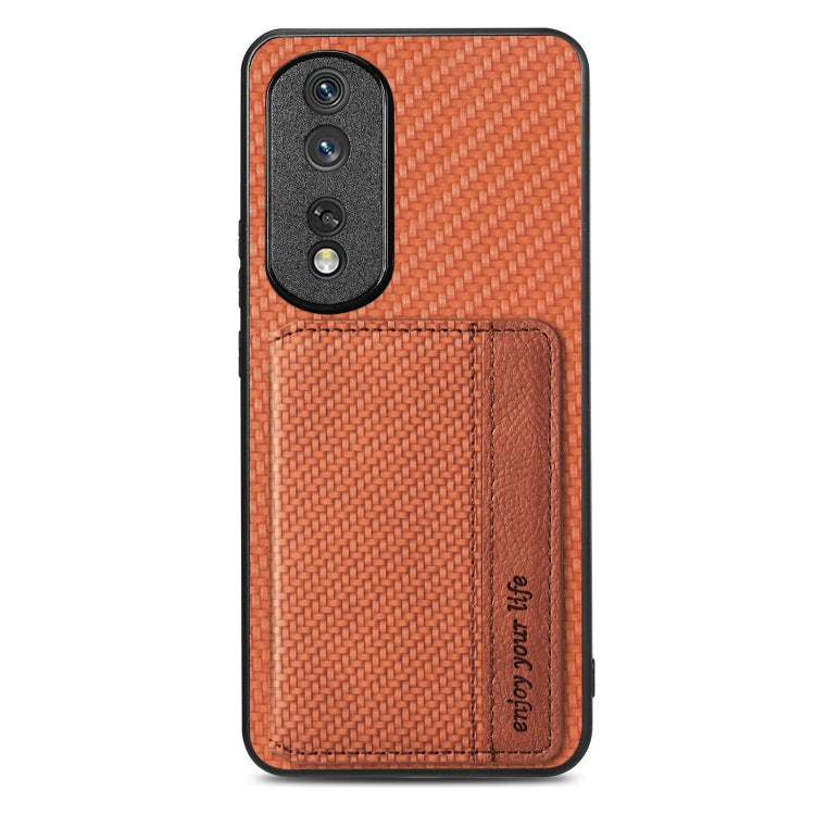 Custodia per telefono con borsa per carte magnetiche in fibra di carbonio, For Honor 80 Pro