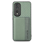 Custodia per telefono con borsa per carte magnetiche in fibra di carbonio, For Honor 80 Pro