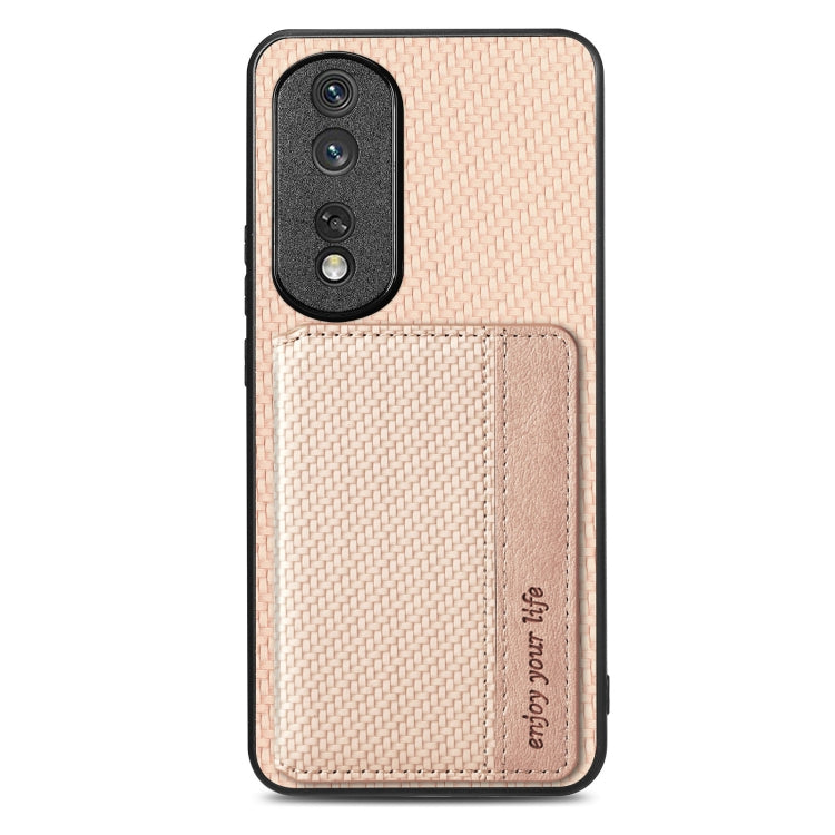 Custodia per telefono con borsa per carte magnetiche in fibra di carbonio, For Honor 80 Pro