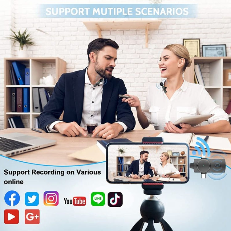 Microfono wireless Lavalier 3 in 1 con riduzione rumore