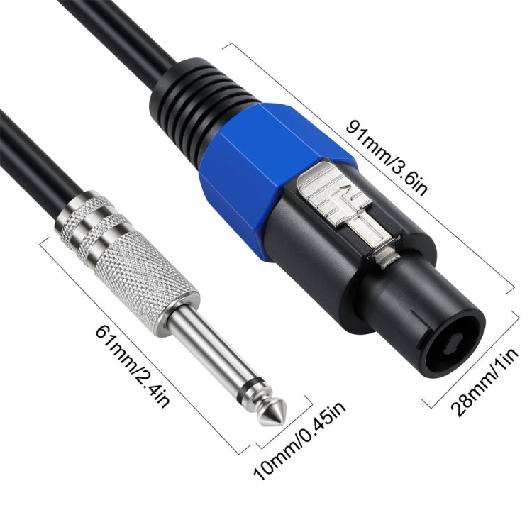 JUNSUNMAY Cavo adattatore per altoparlante audio da maschio a maschio da 6,35 mm con chiusura a scatto, 6FT, 10FT, 25FT, 50FT
