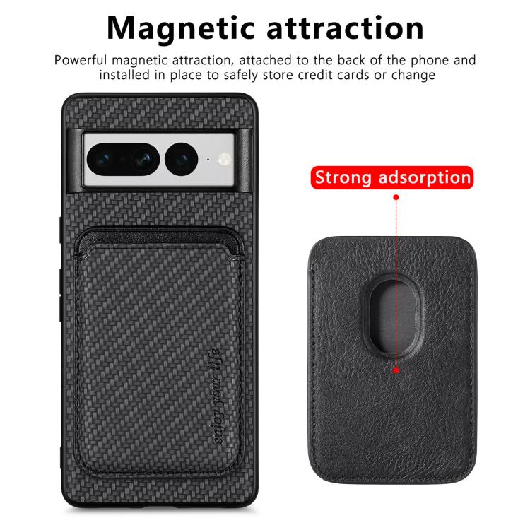 Custodia per telefono Magsafe in pelle in fibra di carbonio, For Google Pixel 7 Pro, For Google Pixel 7, For Google Pixel 6