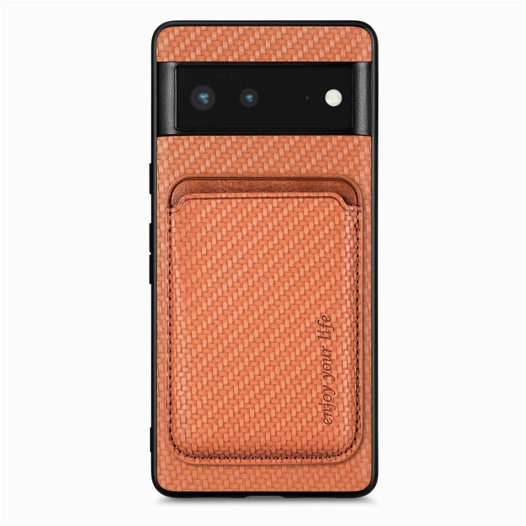 Custodia per telefono Magsafe in pelle in fibra di carbonio, For Google Pixel 9a, For Google Pixel 7 Pro, For Google Pixel 7, For Google Pixel 6