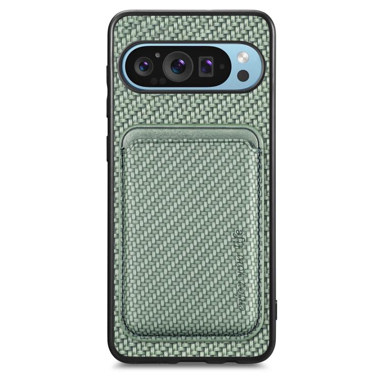 Custodia per telefono Magsafe in pelle in fibra di carbonio, For Google Pixel 10 Pro XL, For Google Pixel 9 Pro XL, For Google Pixel 10 / 10 Pro, For Google Pixel 9 / 9 Pro