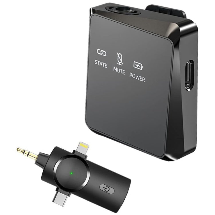 Microfono lavalier wireless 3 in 1 per smartphone e PC