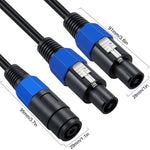 Cavo adattatore Speakon femmina a maschio 50 cm audio