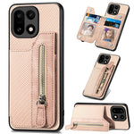 Custodia per cellulare a portafoglio con cerniera orizzontale in fibra di carbonio, For OnePlus Ace 6 / 6T / 15R, For OnePlus 15, For OnePlus Nord CE 3 Lite, For OnePlus Nord CE 2 Lite 5G