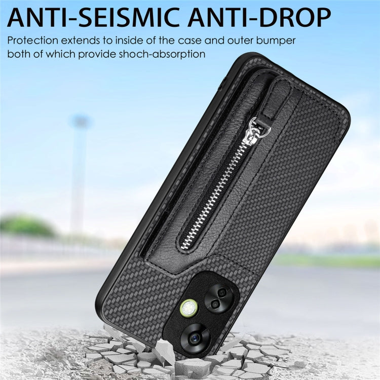 Custodia per cellulare a portafoglio con cerniera orizzontale in fibra di carbonio, For OnePlus Ace 6 / 6T / 15R, For OnePlus 15, For OnePlus Nord CE 3 Lite, For OnePlus Nord CE 2 Lite 5G
