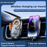 C13 Caricabatteria da auto wireless 15W Stazione di ricarica per auto Supporto per telefono a induzione automatica, C13