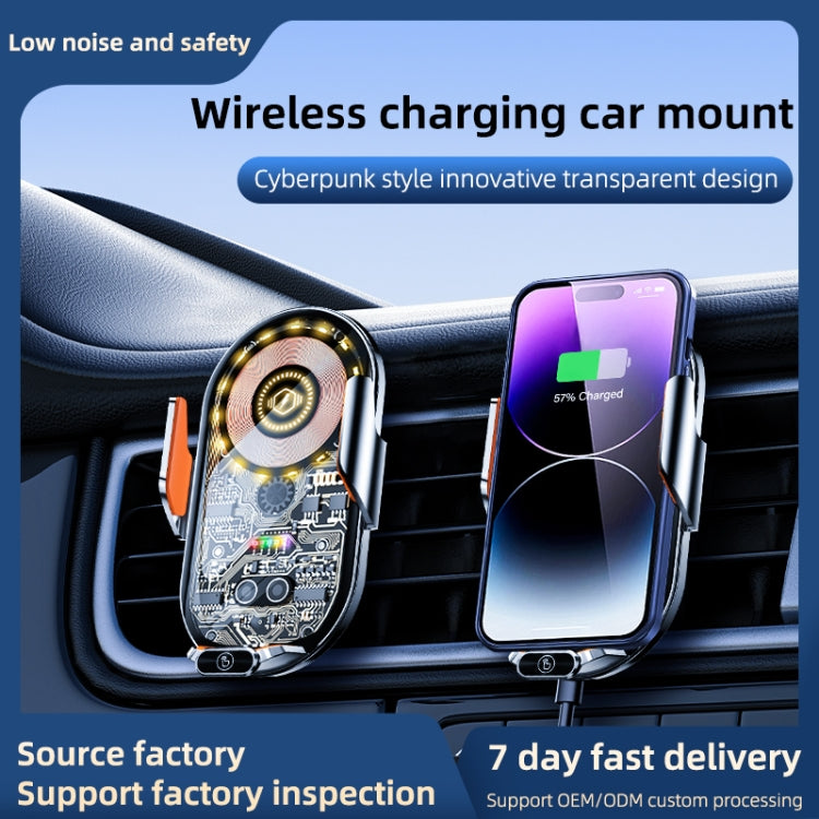 C13 Caricabatteria da auto wireless 15W Stazione di ricarica per auto Supporto per telefono a induzione automatica, C13