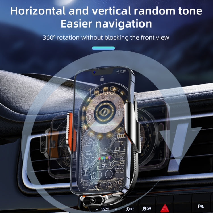 C13 Caricabatteria da auto wireless 15W Stazione di ricarica per auto Supporto per telefono a induzione automatica, C13