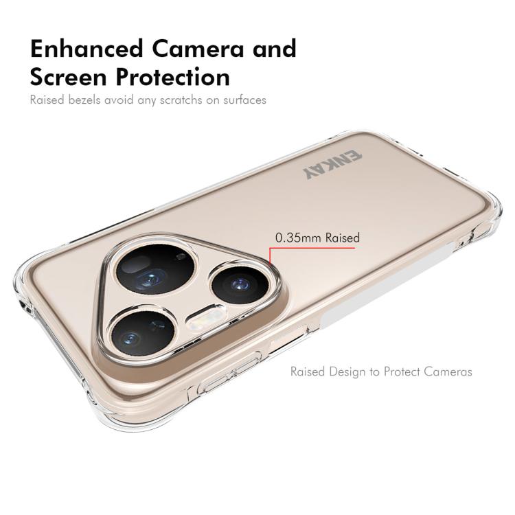 ENKAY Hat-Prince Custodia per telefono antiurto in TPU trasparente, For Huawei Pura 90 Pro Max 5G, For Huawei Pura 90 Pro 5G, For Huawei Pura 90 5G, For Huawei Pura 80 Ultra, For Huawei Pura 80, For Huawei Enjoy 70X, For Huawei Mate 70 Pro             ...