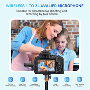 Microfono Lavalier Wireless 3 in 1 per smartphone e fotocamere
