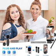 Microfono Lavalier Wireless 3 in 1 per smartphone e fotocamere
