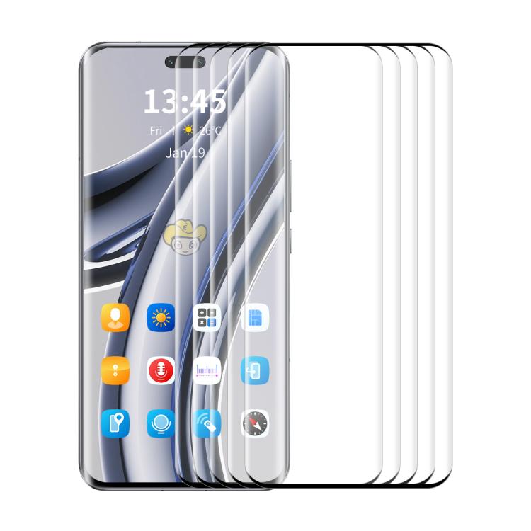5 pezzi ENKAY Hat-Prince Pellicola in vetro temperato per piegatura a caldo a copertura totale, For Honor 400 Pro Global, For Honor 300 Ultra, For Honor Magic7 Pro, For Honor Magic6 Pro, For Honor 100 Pro, For Honor 100, For Honor 90 Pro, For Honor 90 ...