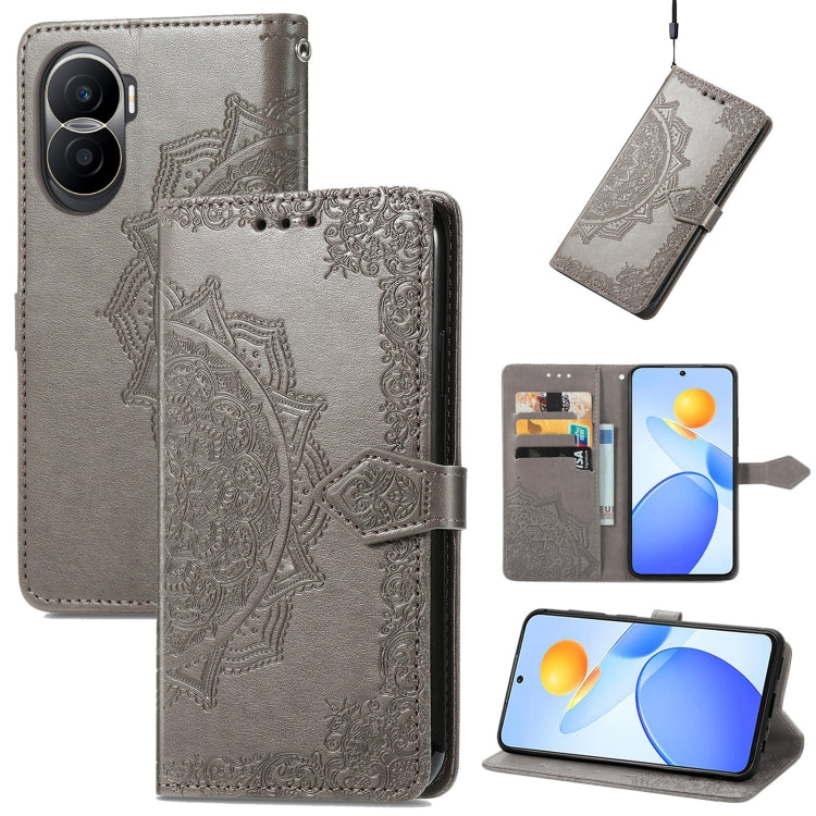 Custodia per telefono in pelle goffrata fiore mandala, For Honor 90 Lite, For Honor Play 7T Pro, For Honor 30i
